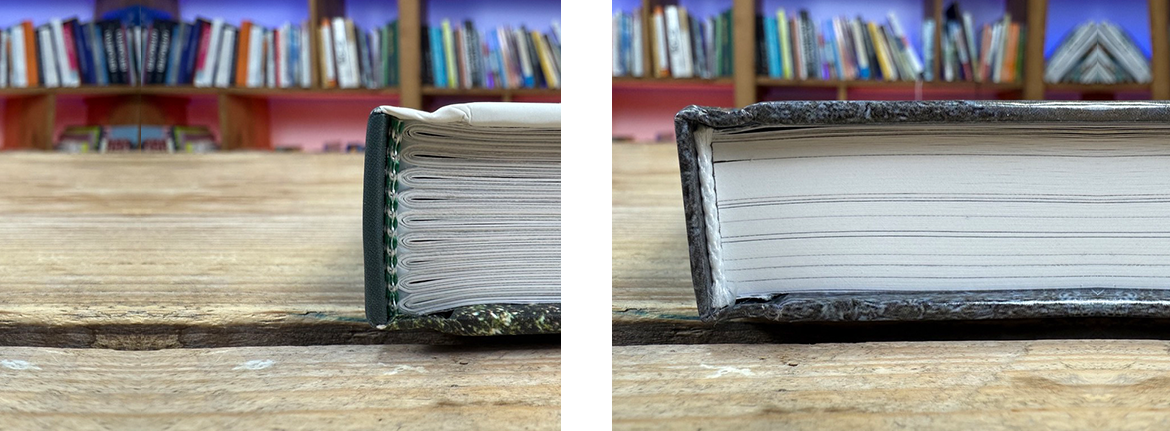 Assemblage livre relié cousu collé